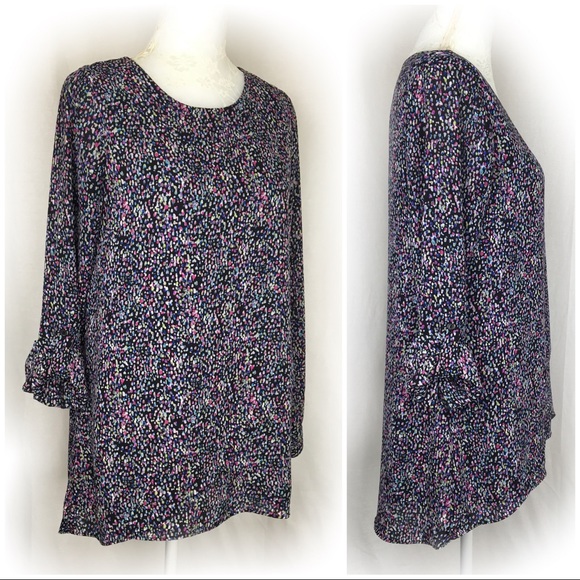 The Limited Splatter Print Asymmetric Tunic - Picture 2 of 4